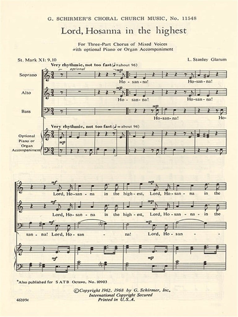 Lord Hosanna In The Highest St